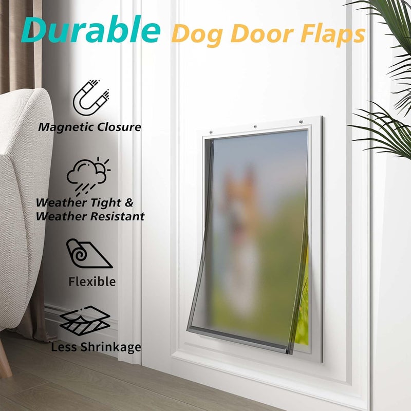 MOLYLY 2 Pack Small Dog Door Replacement Flaps with Screws - Compatible with Petsafe Freedom Pet Doors PAC11-11037 - 8 7/8” x 5 1/8”Ruff Weather Replacement Flaps with Magnetic Closure - Image 5